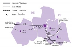 Liberec region map